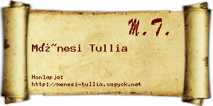 Ménesi Tullia névjegykártya